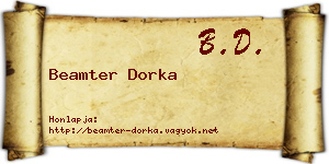 Beamter Dorka névjegykártya